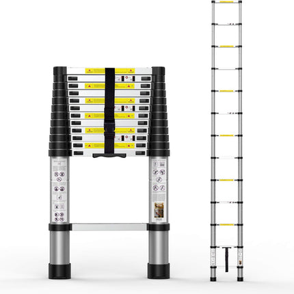 Aluminum Extension Ladder, Collapsible Folding Ladder 330 lb for Home Use – image 19