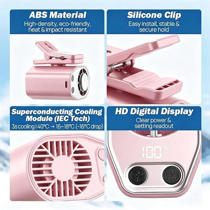 Portable Fan, Rechargeable Clip On Fan with LED Display and 100 Wind Speeds
