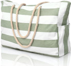 Beach Tote Bag Sandproof, Waterproof Tote, Pool Bag and Gym Tote with Zip Top, Large Beach Bag with Bottle Pockets