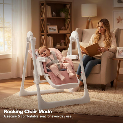 Baby High Chair, Foldable Infant High Chair with Removable Tray and 5 Point Harness – image 5