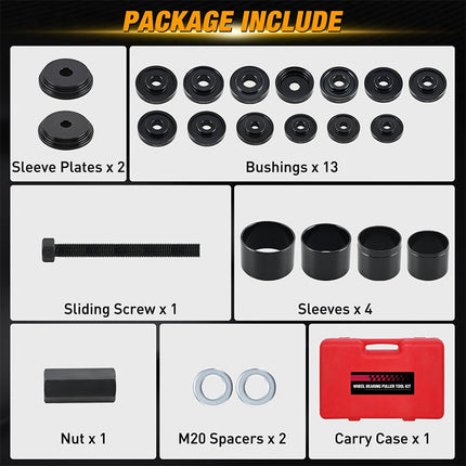 Wheel Bearing Press Tool Kit, Wheel Bearing Removal Tool Set with Case