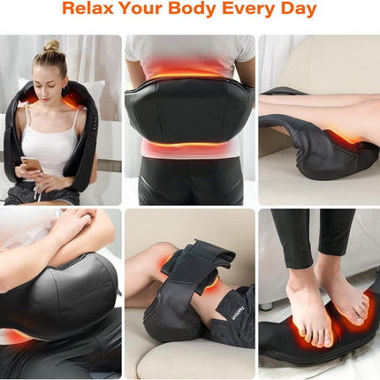 Neck Massager with Heat, Deep Kneading Back Massager for Home and Office