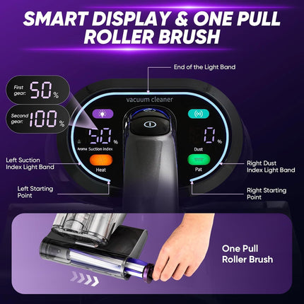 Mattress Vacuum Cleaner, Bed Vacuum with Warm Air and Cyclonic Filtration – image 5