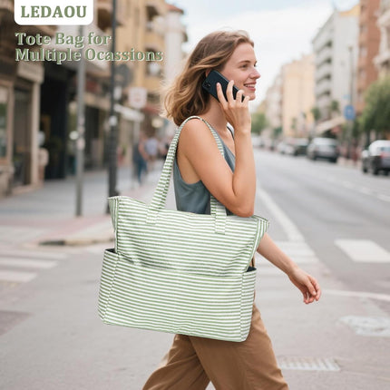 Large Tote Bag for Beach and Pool, Beach Tote with Waterproof Wet Pocket for Grocery – image 7