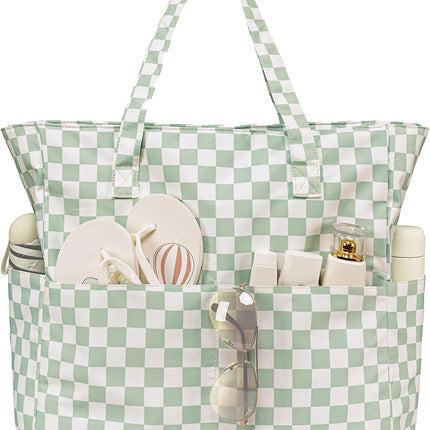 Large Tote Bag for Beach and Pool, Sandproof Beach Bag with Zipper – image 20