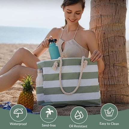 Beach Tote Bag, Large Beach Bag with Pockets for Pool and Gym – image 5