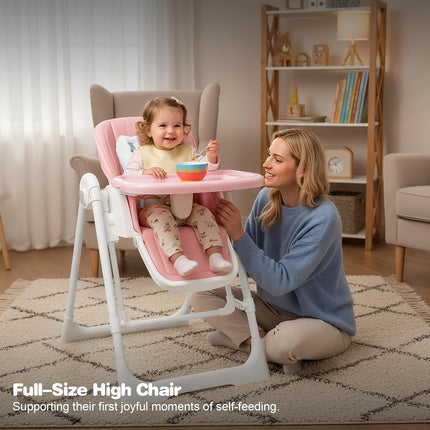Foldable Infant High Chair with Removable Tray and 5 Point Harness – image 7