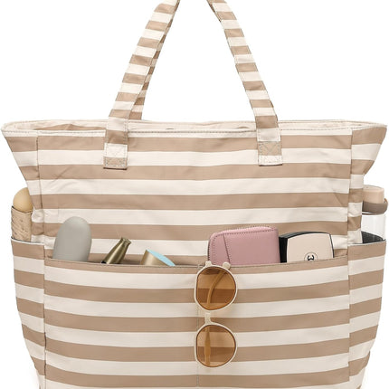 Large Tote Bag for Beach and Pool, Sandproof Beach Bag with Zipper – image 10