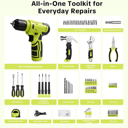 Cordless Drill Set, Household Tool Kit for Home Repair and DIY – image 7