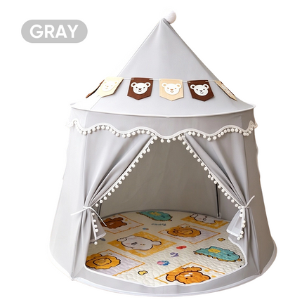 Kids Tent Castle with String Lights and Flags, Princess Tent with Storage Bag for 2 to 3 Children – image 15