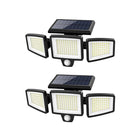 Solar Outdoor Lights Motion Sensor, Solar Powered Outdoor Light with Remote and 3 Heads, Motion Activated Light IP65