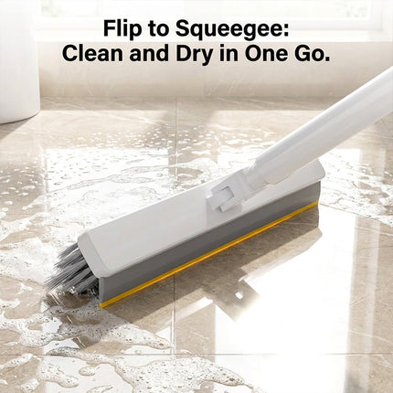 Long Handle Scrub Brush with Squeegee, Rotating Bathroom Cleaning Brush for Tile and Gaps – image 5