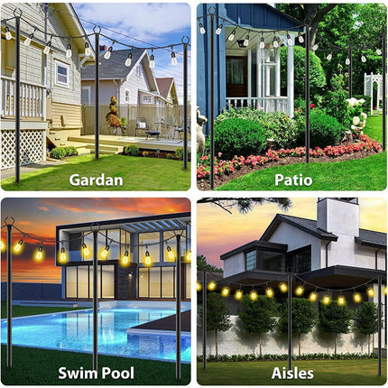 String Light Poles for Outdoor Patio, Adjustable Outdoor Light Poles for Backyard – image 8