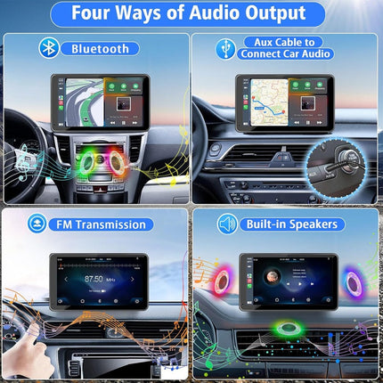 Car Stereo with Wireless CarPlay and Android Auto, Portable CarPlay Screen with Backup Camera – image 4
