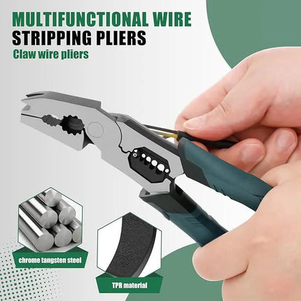 Wire Stripper Pliers, Wire Cutter, Wire Crimper with Screw Cutter, Electrician Crimping Tool with Non Slip Handle – image 7