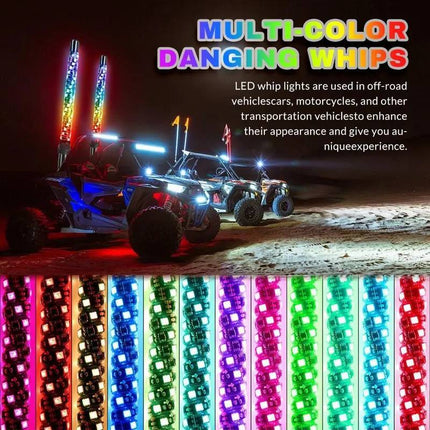 Spiral RGB LED Whip Lights 2 Pack, ATV Whip Light with App and Remote – image 8