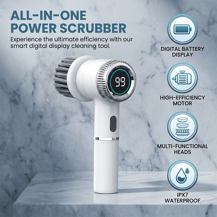 Electric Bathroom Scrubber, Cordless Power Scrubber with 5 Heads – image 7