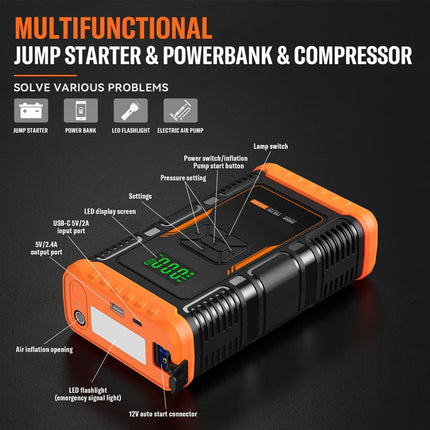Portable Jump Starter, Portable Air Compressor Tire Inflator – image 7
