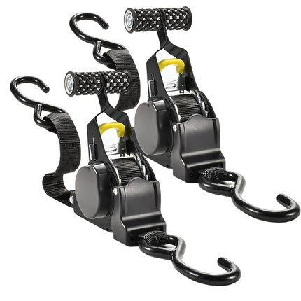 Retractable Ratchet Straps, Heavy Duty Ratchet Tie Down Straps with S Hooks – image 10