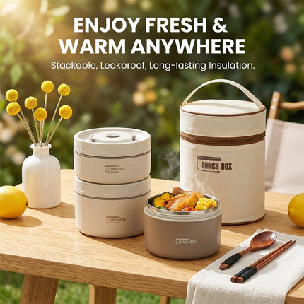 Bento Lunch Box, Insulated Lunch Box with Bag