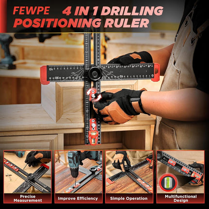 Drilling Guide Ruler with Level, Cabinet Hardware Jig for Handles – image 6