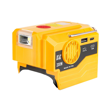 Power Inverter for DeWalt 20V Battery, 200W DC to AC Inverter, DeWalt Battery Adapter to 120V, Battery Powered Outlet