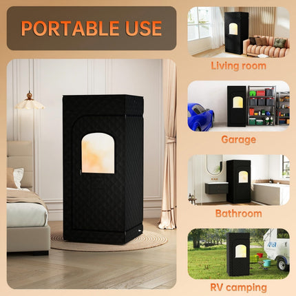 Portable Sauna for Home, Steam Sauna Box with Folding Chair and Remote – image 6