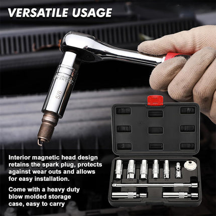 Magnetic Spark Plug Socket Set with Spark Plug Gap Tool, Universal Joint Socket and Extension – image 8