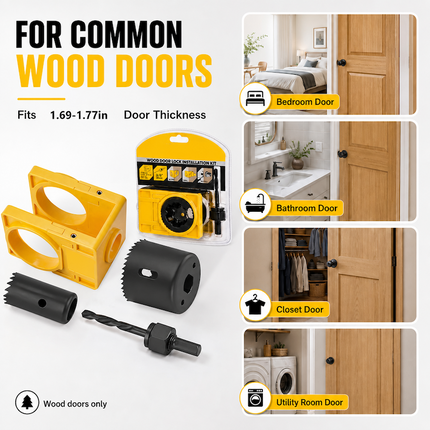 Door Lock Installation Kit, Door Lock Jig for Interior Wood Doors