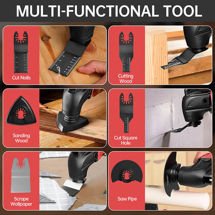 Cordless Oscillating Multi Tool, 6 Speed Oscillating Saw with LED Light – image 10