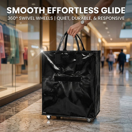 Foldable Rolling Tote Bag with Wheels, Collapsible Grocery Cart for Shopping and Travel – image 13
