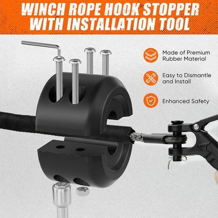 Synthetic Winch Rope 1/4 Inch, 12 Strand UHMWPE Heavy Duty Winch Cable with Protective Sleeve for Off Road Recovery – image 9