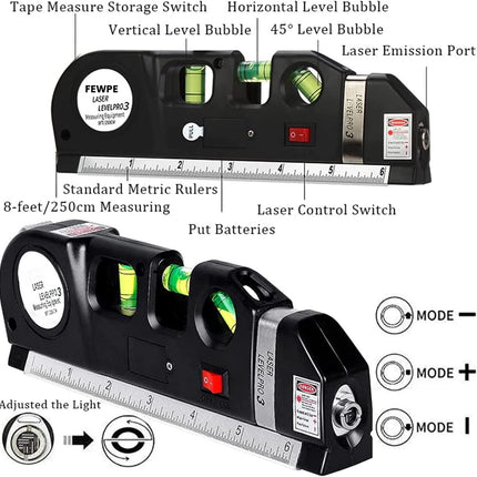 Laser Level with Tape Measure, Magnetic Leveling Tool