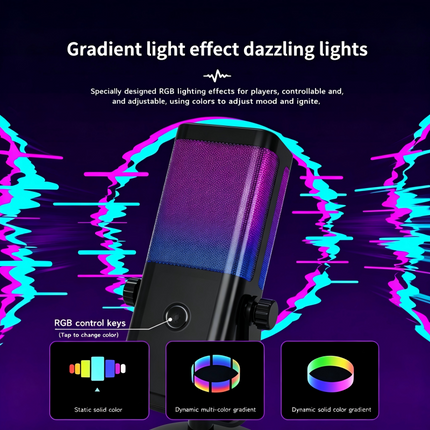 RGB Gaming Microphone, USB Microphone with Noise Reduction – image 6