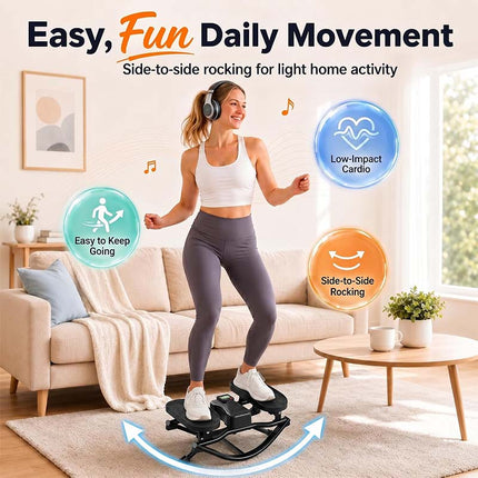 Mini Stair Stepper with Resistance Bands, Side to Side Rocking Stepper – image 5