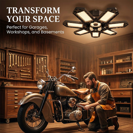 LED Shop Lights, Deformable LED Garage Light with 7 Adjustable Panels – image 9