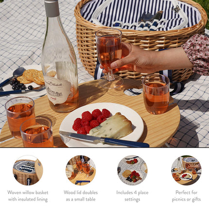 Picnic Basket for 2 or 4 Person, Housewarming Gift – image 5