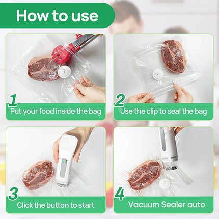 Vacuum Sealer with Bags, Compact Cordless Food Vacuum Sealer Machine – image 6