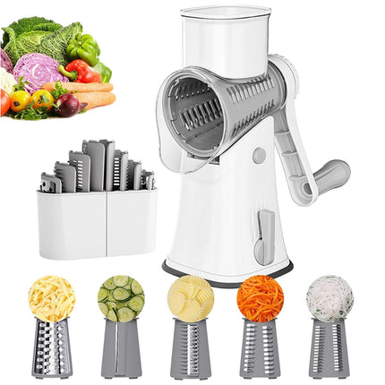 Rotary Cheese Grater Shredder with 5 Blades, Vegetable Slicer and Shredder – image 8