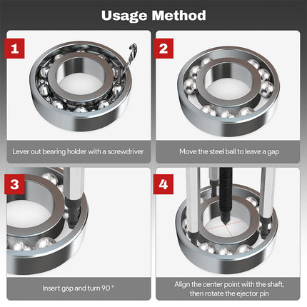 Bearing Puller Set with 6 Collets, Bearing Removal Tool in Carrying Case – image 7