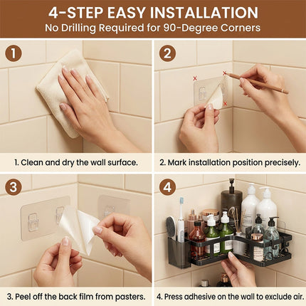 Corner Shelf for Bathroom, Corner Shower Shelf No Drill – image 6