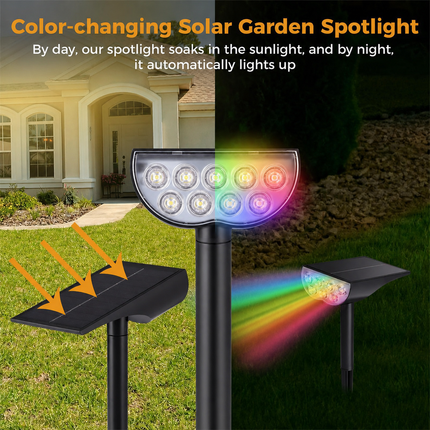 Solar Spotlights Outdoor, Color Changing Solar Lights Outdoor with Remote, Solar Landscape Lighting for Yard and – image 7