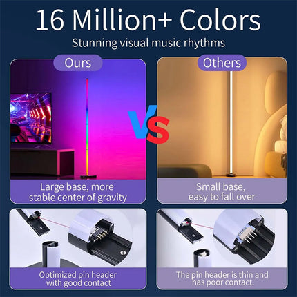 RGB Corner Floor Lamp with Remote, LED Floor Lamp with Music Sync – image 4