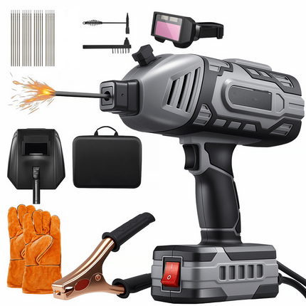Stick Welder, Portable Welder with Welding Helmet, 110V Arc Welder 20-120 Amp, Handheld Welding Machine with Case