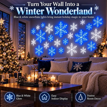 Snowflake Lights, 3D LED Snowflake Wall Decoration with Remote – image 8
