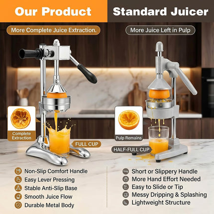Juice Press Manual Citrus Juicer, Lemon Squeezer for Countertop – image 5