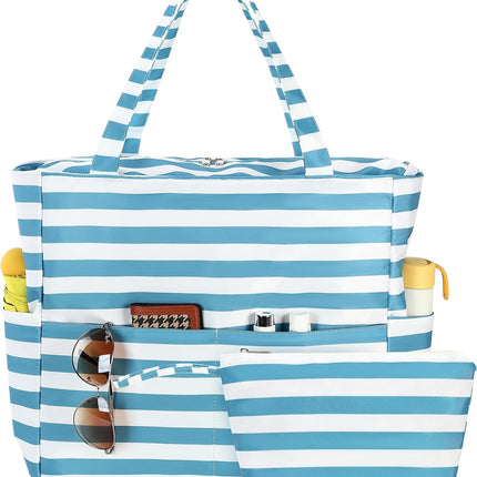 Large Tote Bag for Beach and Pool, Beach Tote with Waterproof Wet Pocket for Grocery – image 29