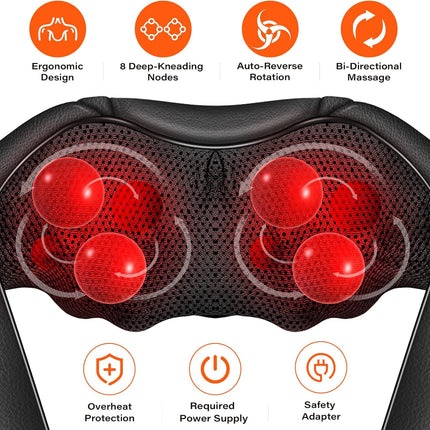 Shiatsu Massager for Neck and Shoulders, Deep Kneading Back Massager for Home and Office – image 6