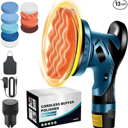 Cordless Car Polisher, Car Buffer Polisher with 6 Speeds