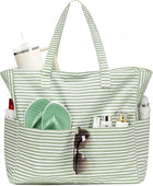 Large Tote Bag for Beach and Pool, Sandproof Beach Bag with Zipper, Beach Tote with Waterproof Wet Pocket for Grocery